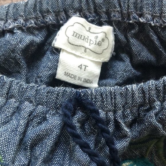 Girls mud pie brand long sleeve denim shirt dress/top, in great condition. 4T - Picture 3 of 7